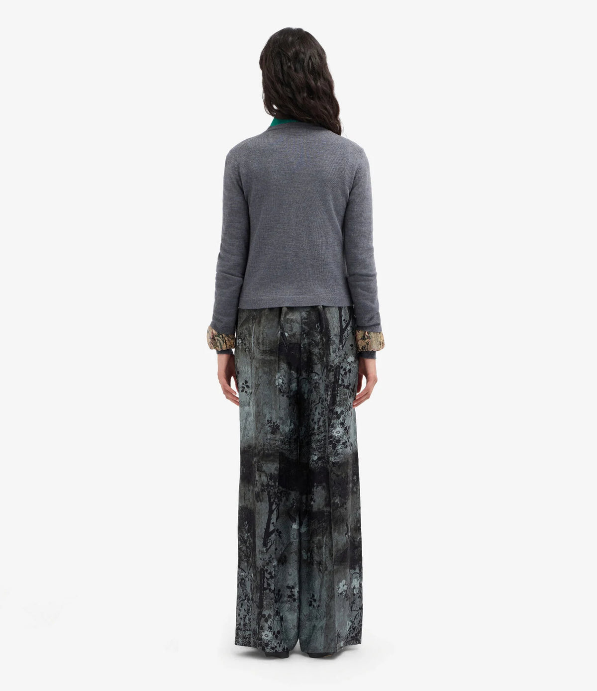 Ruffle Cuff Wool Cardigan