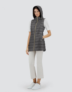 Herno Serena Vest - Grey - model front