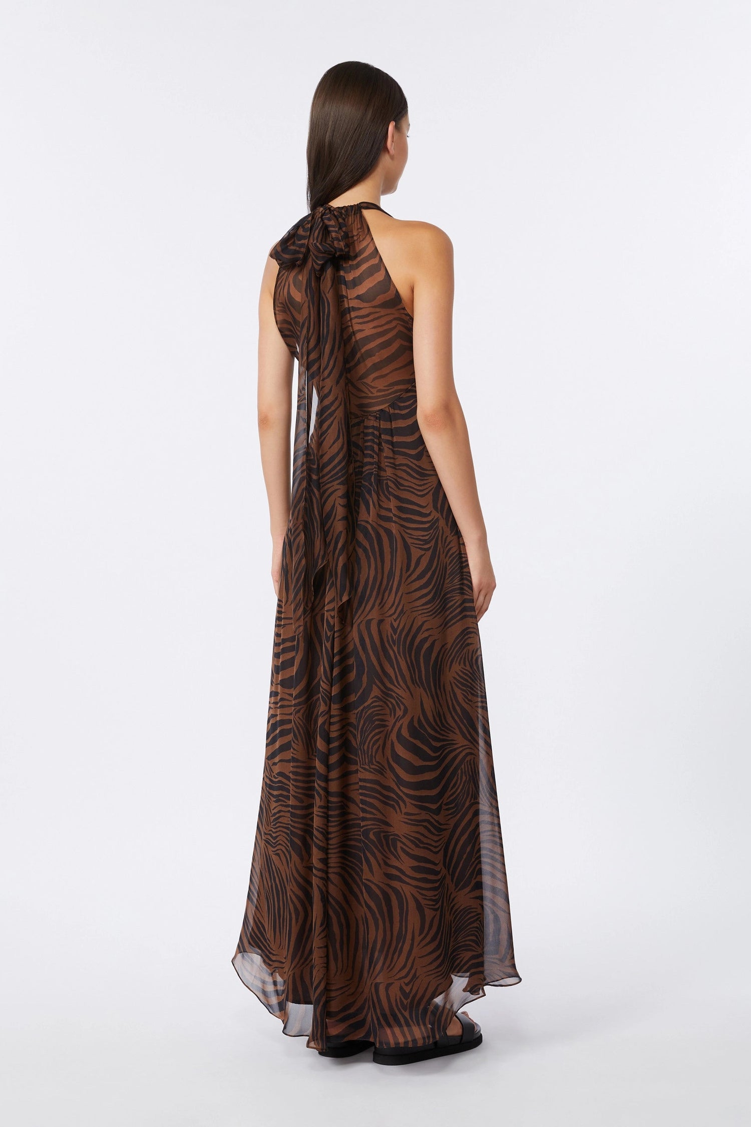 Silk Chiffon Animal Print Dress