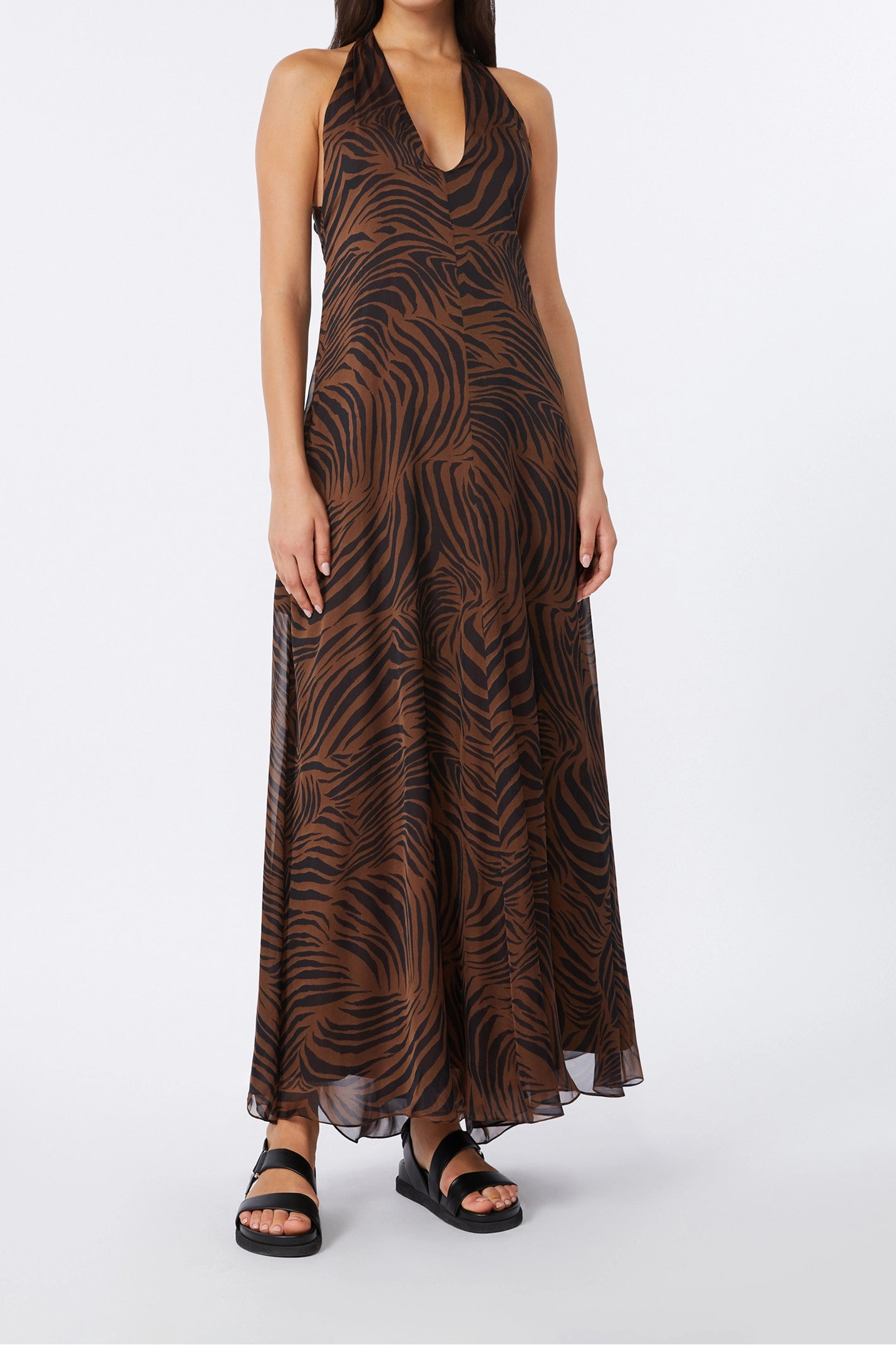 Silk Chiffon Animal Print Dress