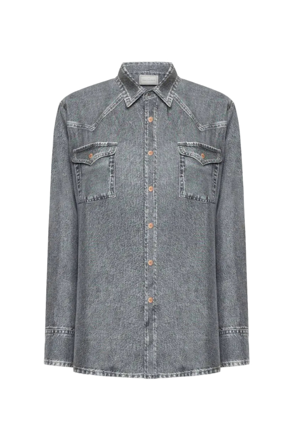 Silk Denim Printed Shirt