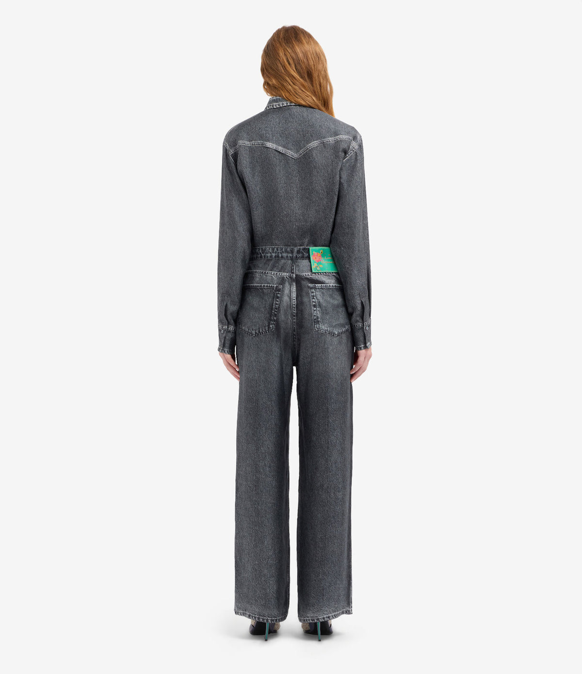 Silk Denim Printed Trousers