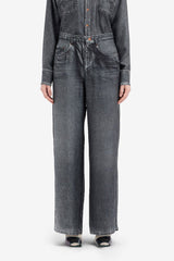 Silk Denim Printed Trousers