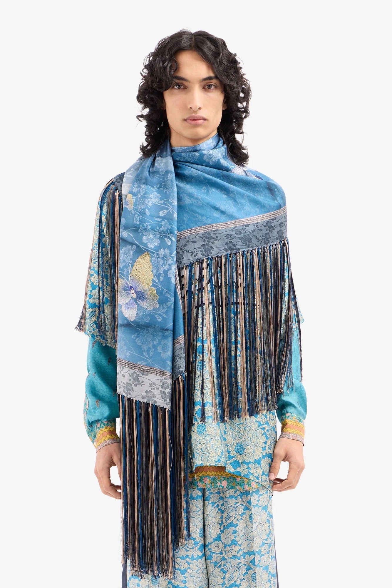 Silk Scarf With Tassels
