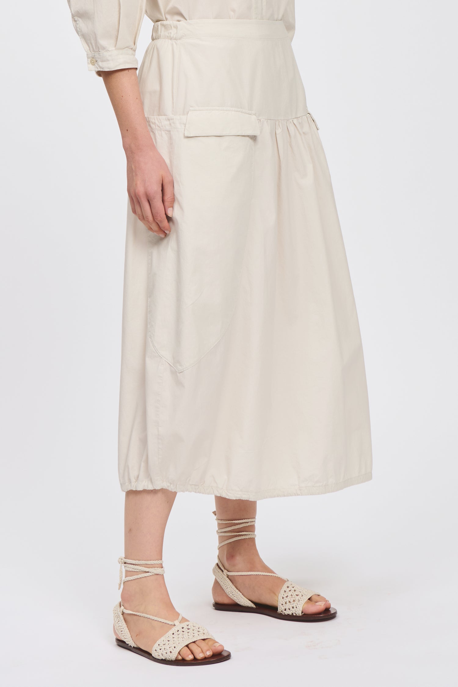 Skirt W/ Pleats & Patch Pockets