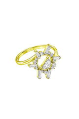 Small Open Diamond Half Moon Ring