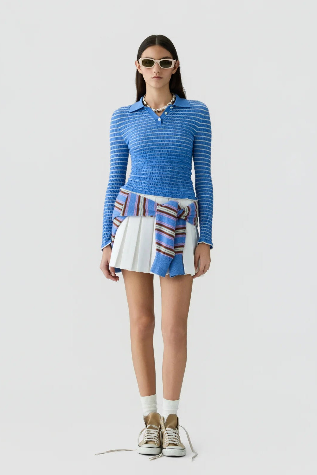 Smocked Shrunken Polo