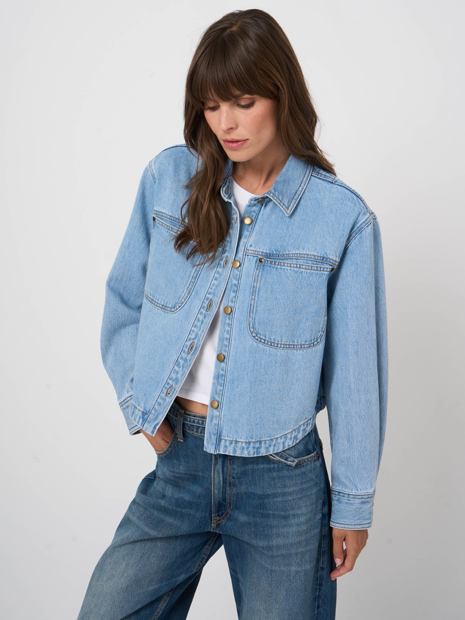 Soft Cropped Denim Jacket