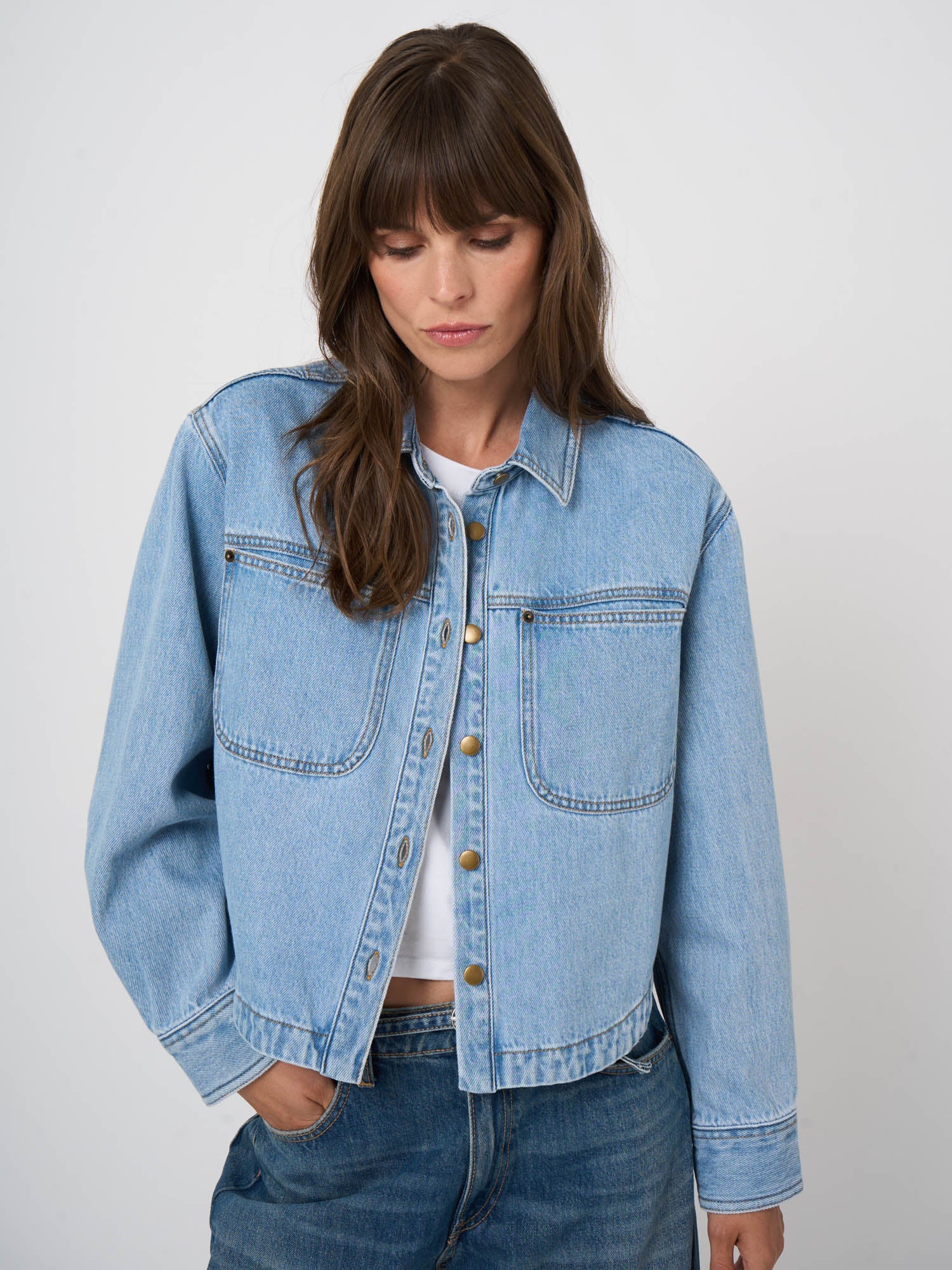 Soft Cropped Denim Jacket