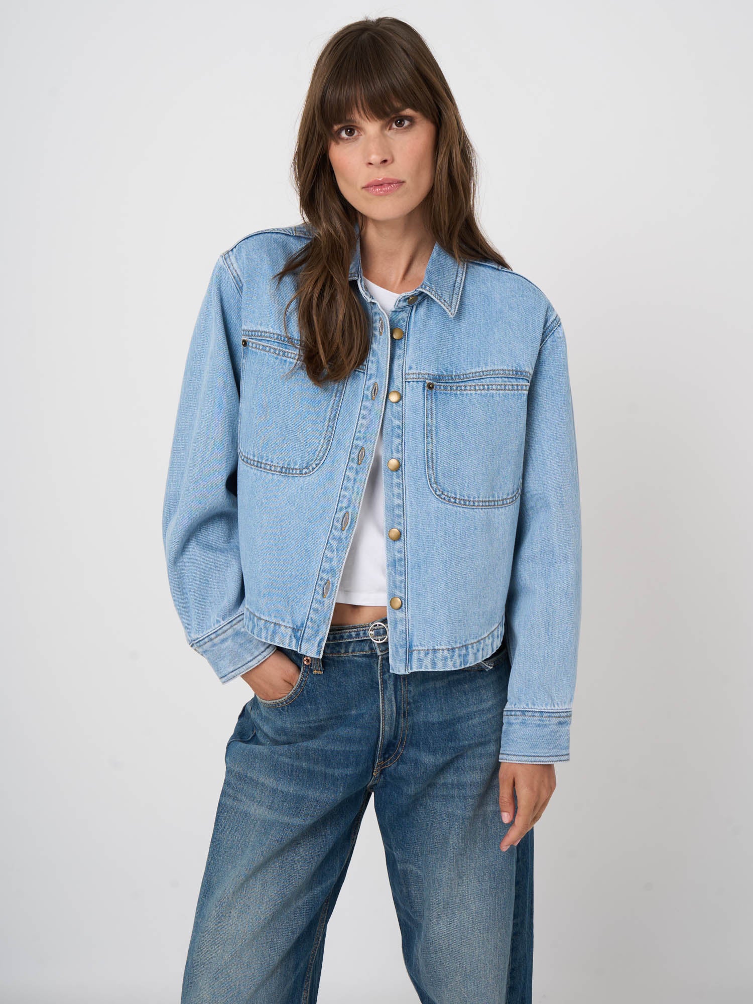 Soft Cropped Denim Jacket