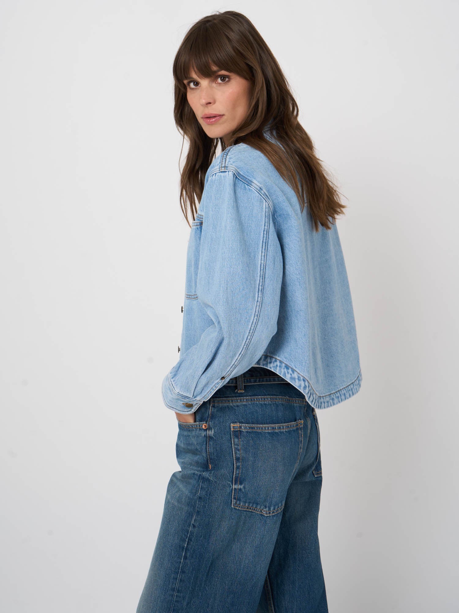 Soft Cropped Denim Jacket