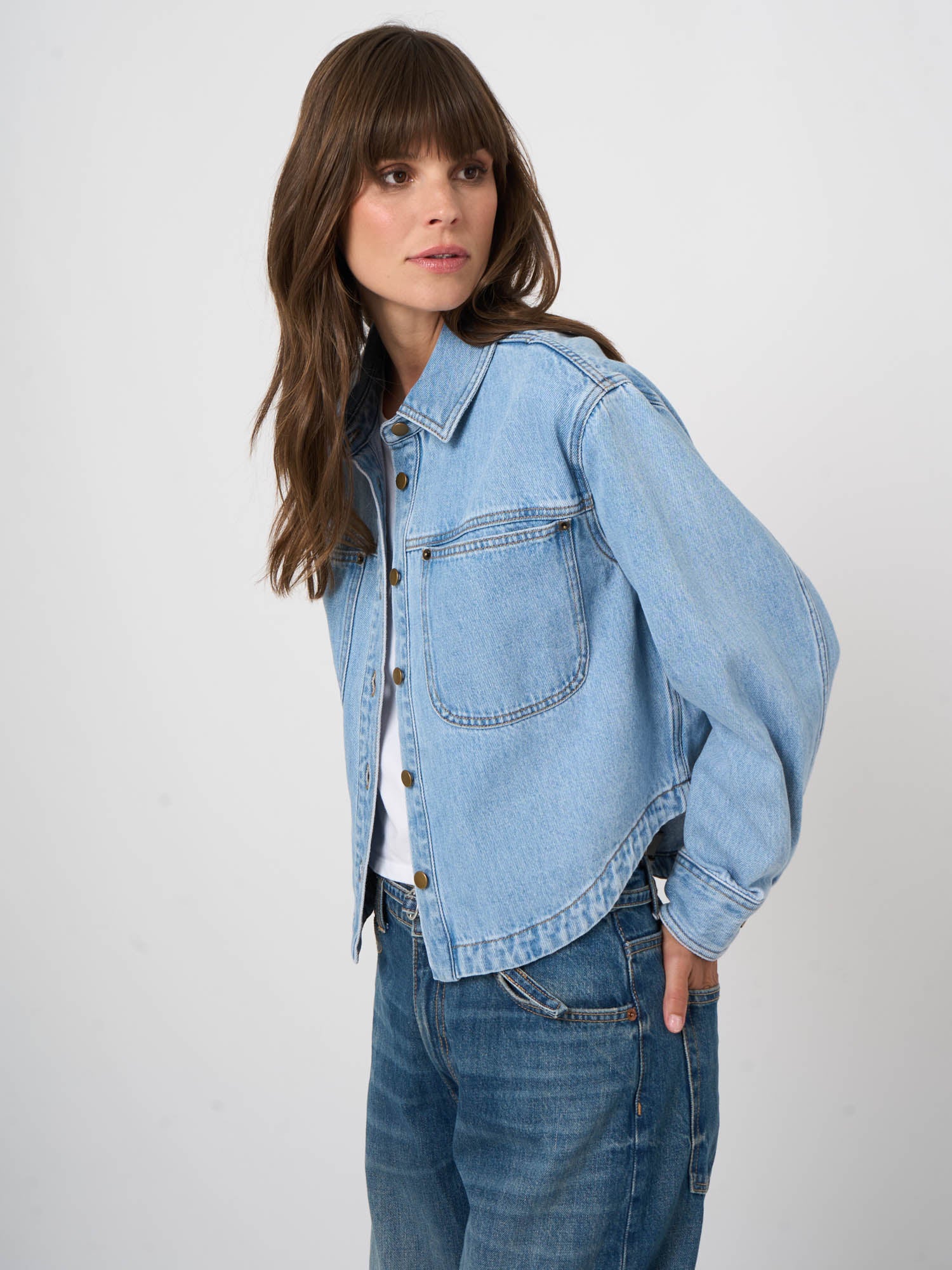 Soft Cropped Denim Jacket