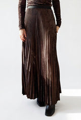 Soleil Plisse' Flocked Stretch Tulle Midi Skirt