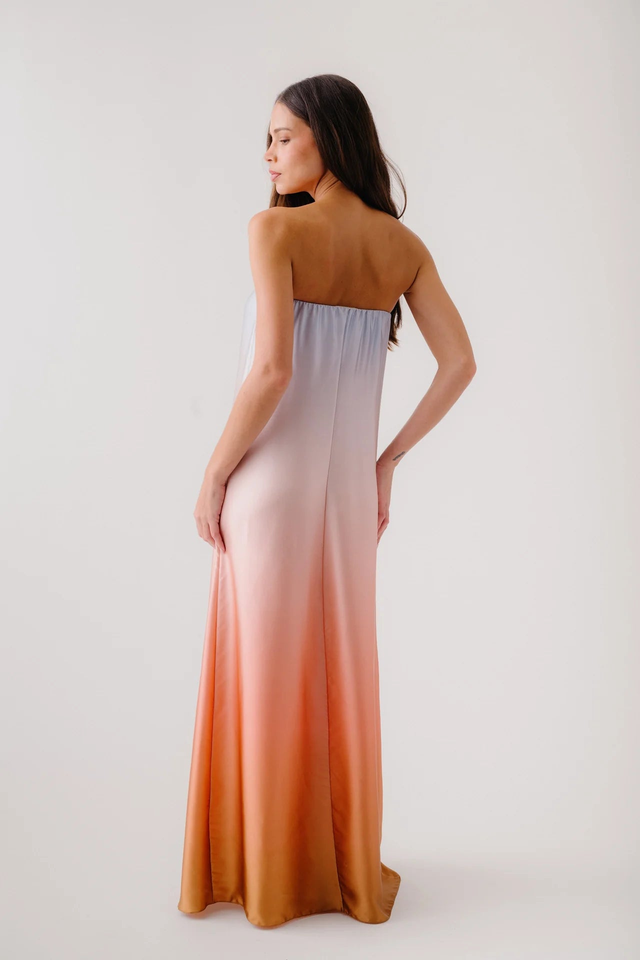 Strapless Ombre Maxi Dress