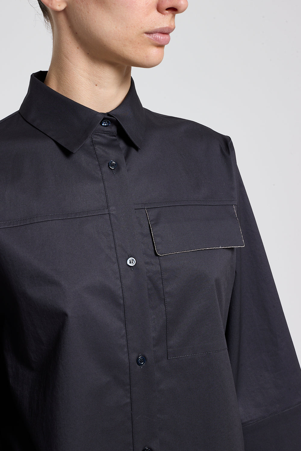 Stretch Cotton Light Satin Shirt