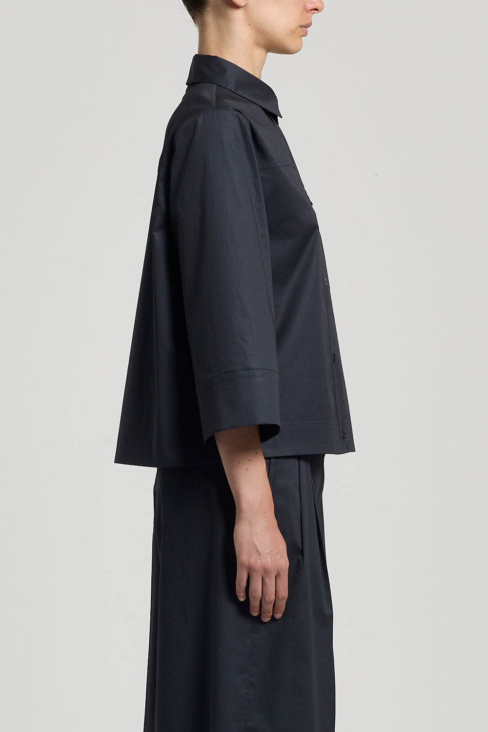 Stretch Cotton Light Satin Shirt