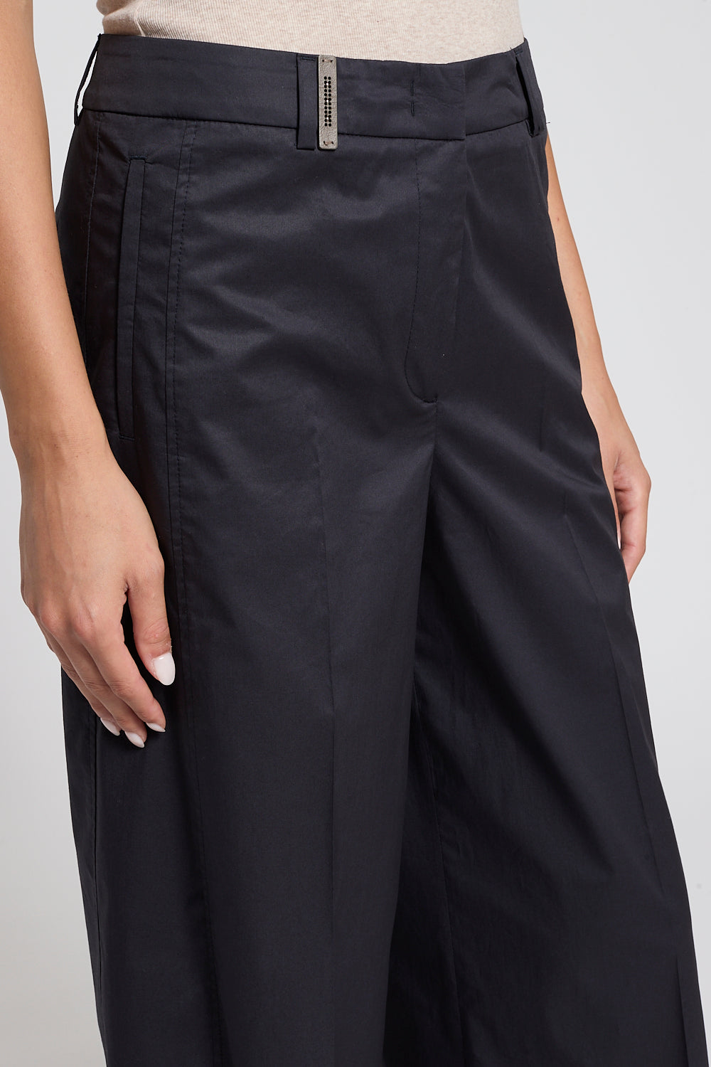 Stretch Cotton Satin Pants
