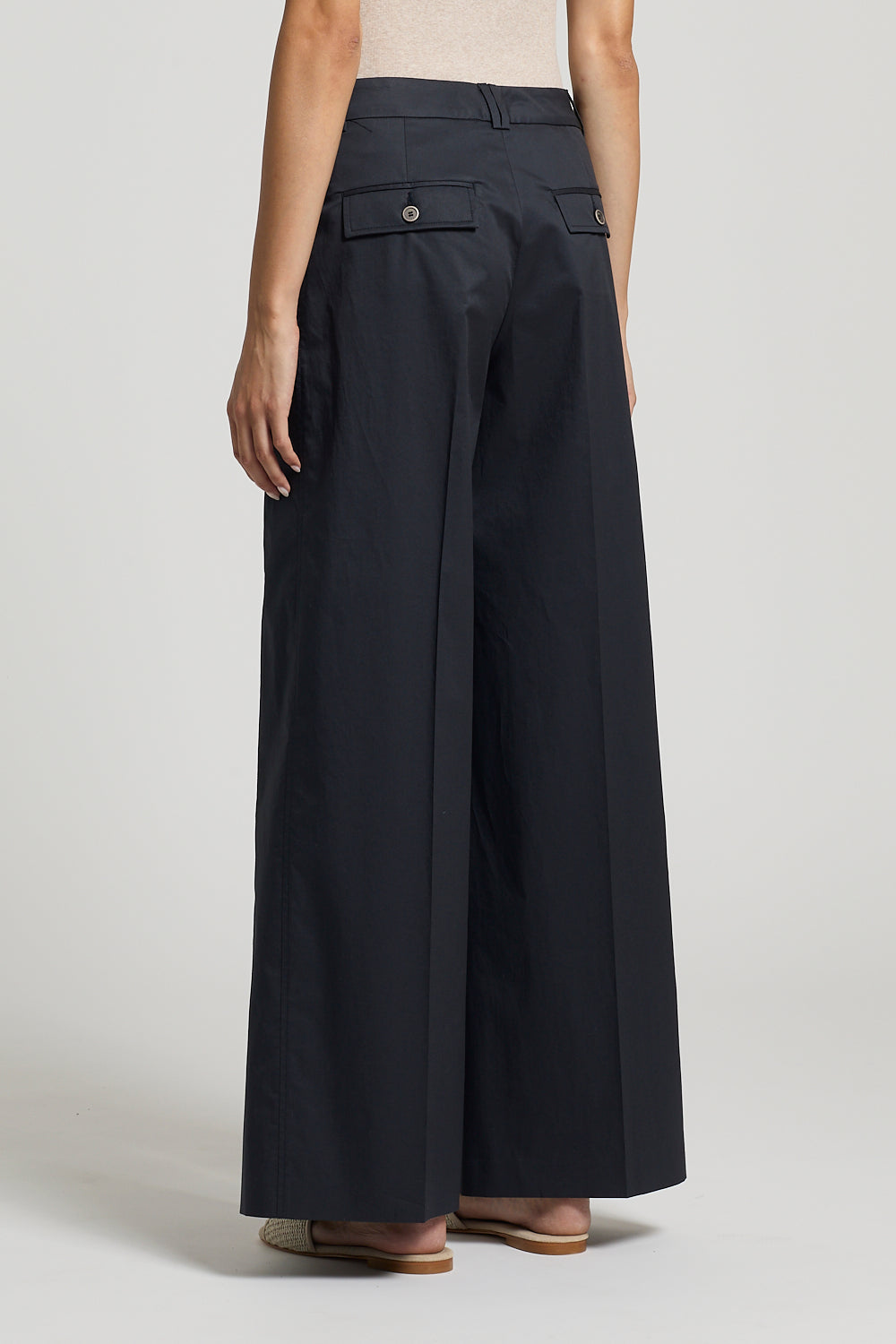 Stretch Cotton Satin Pants