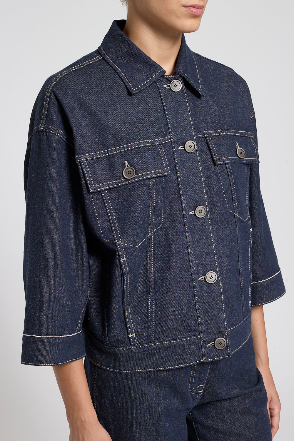 Stretch Twill Denim Dust Coat