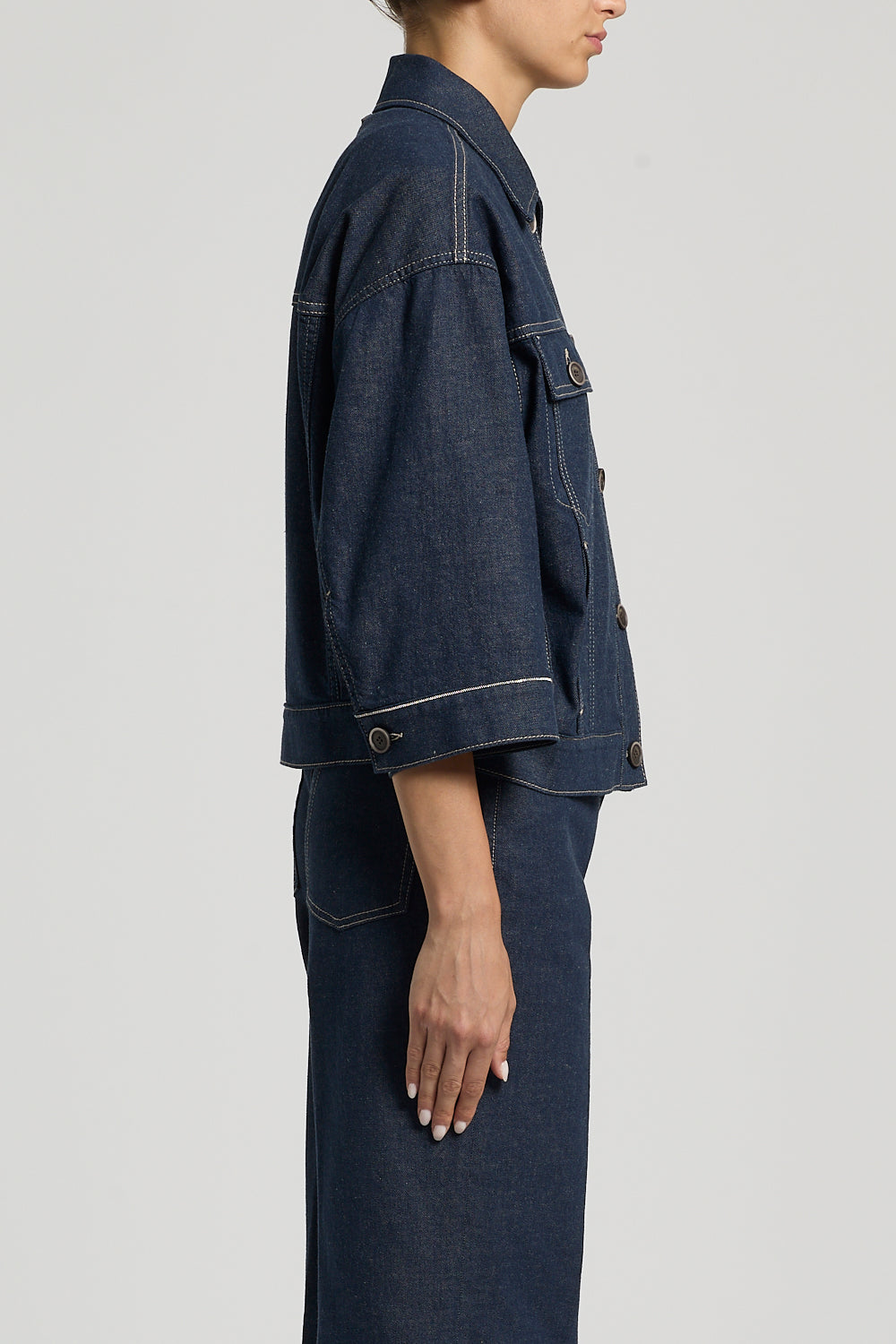 Stretch Twill Denim Dust Coat