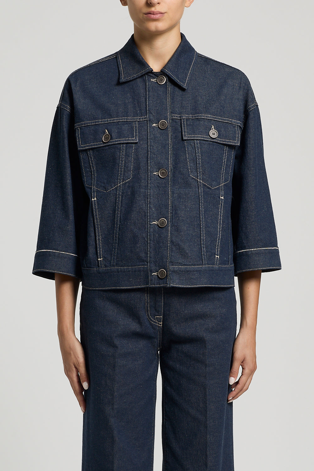 Stretch Twill Denim Dust Coat