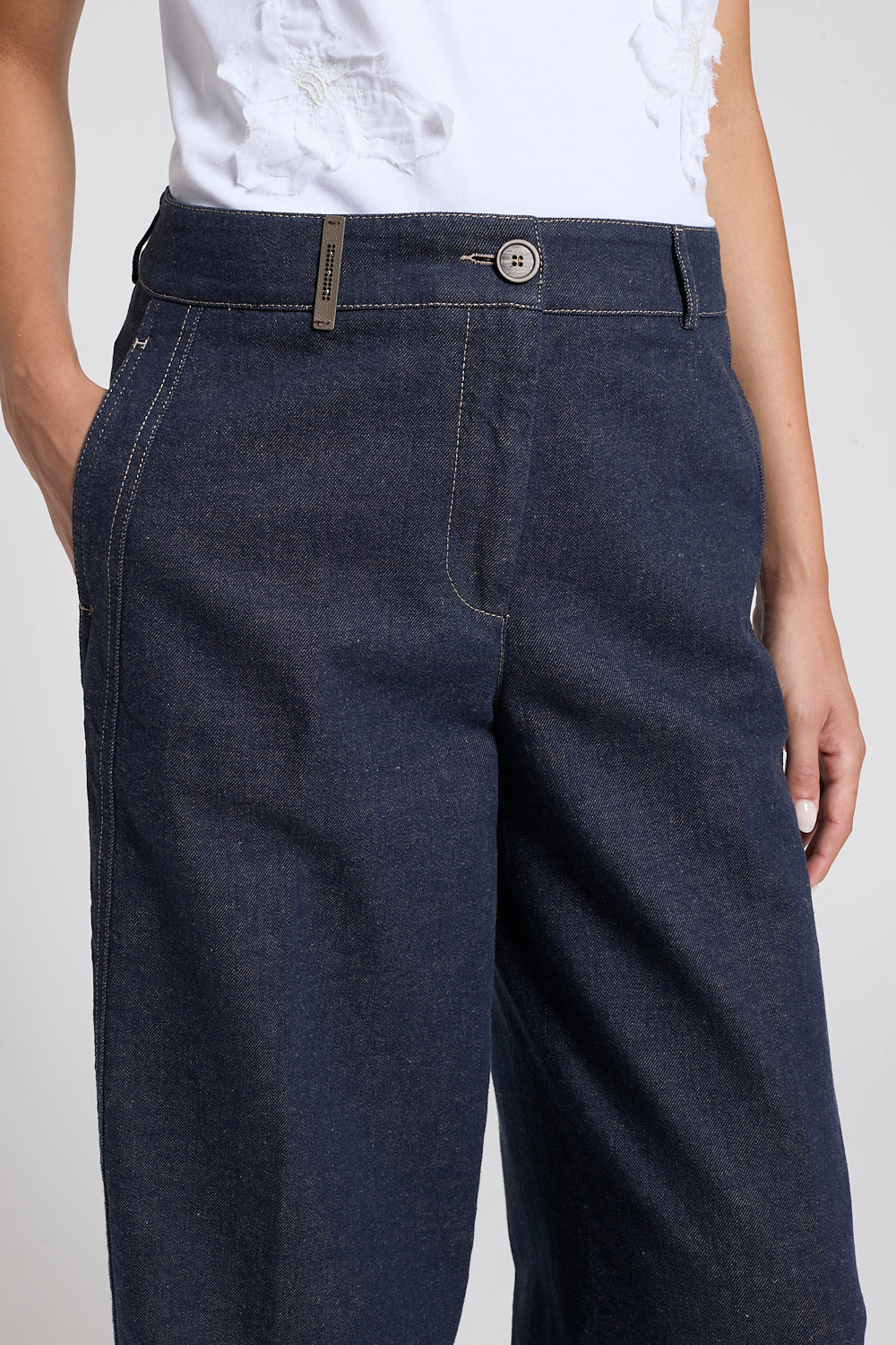 Stretch Twill Denim Pants