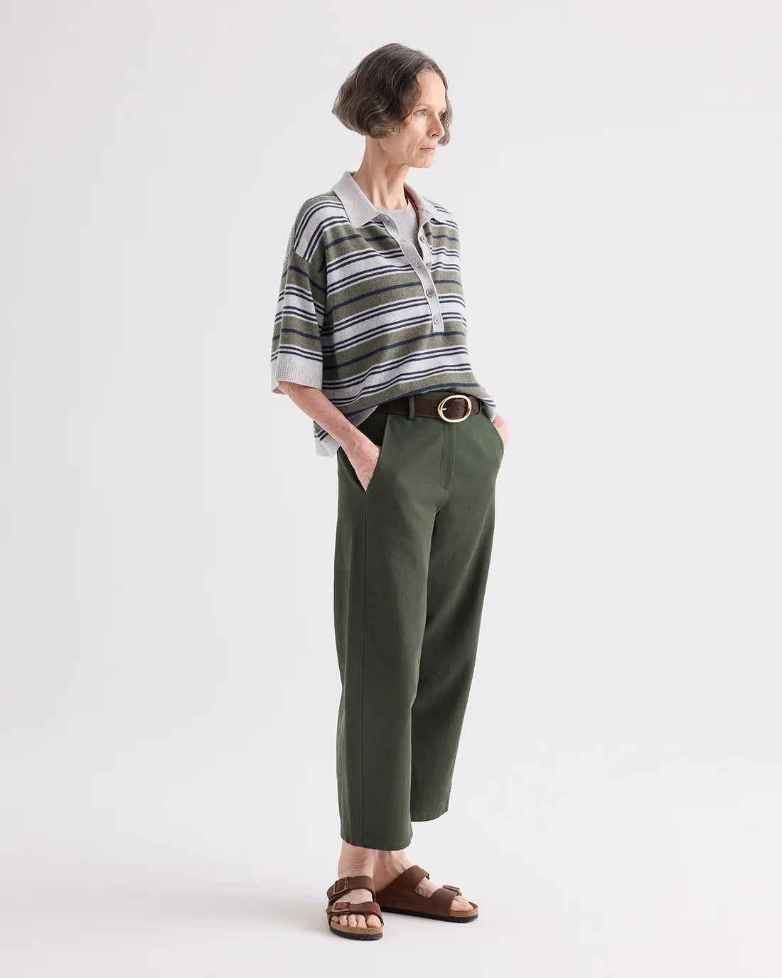 Striped Cashmere Polo