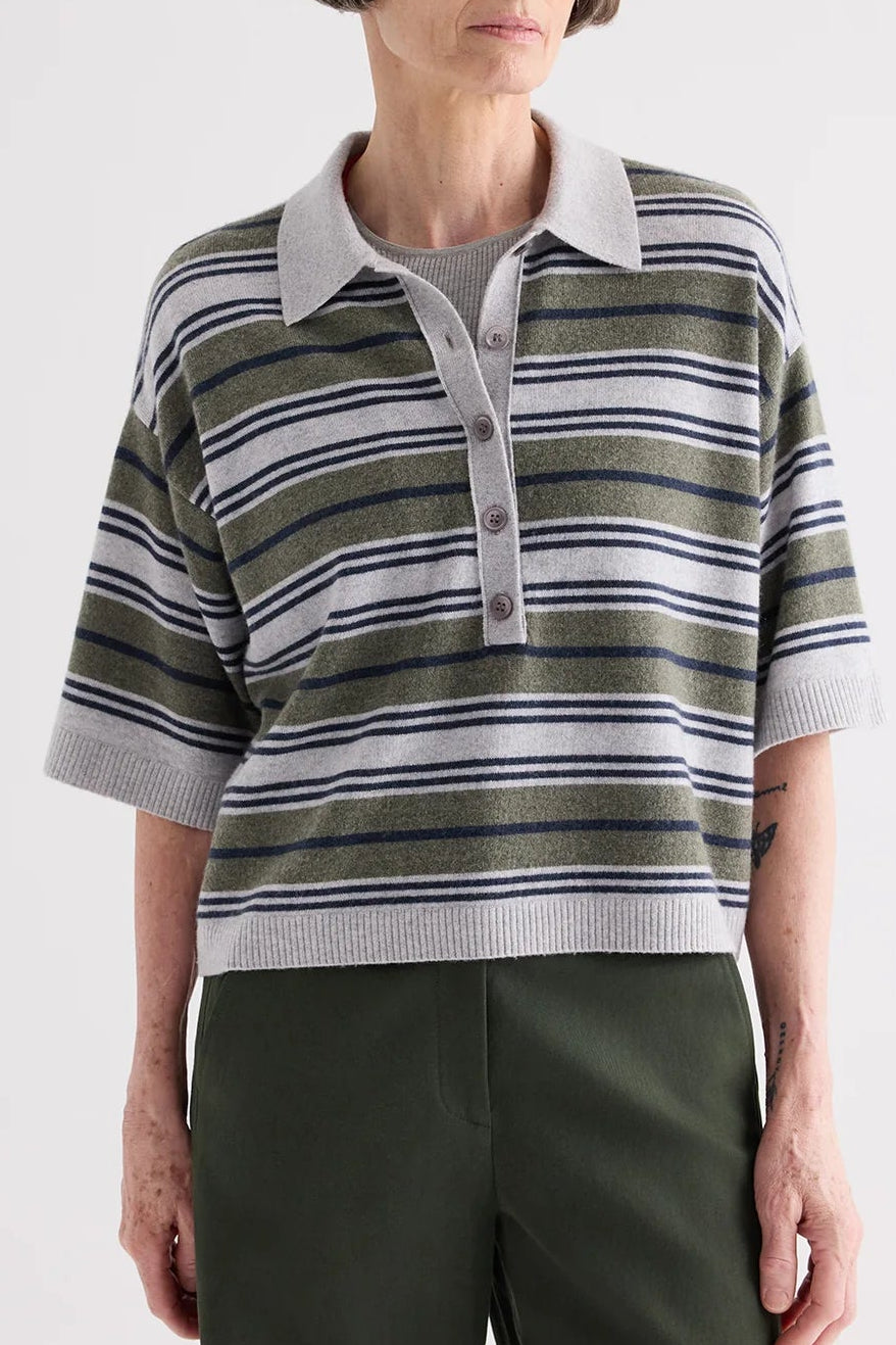 Striped Cashmere Polo