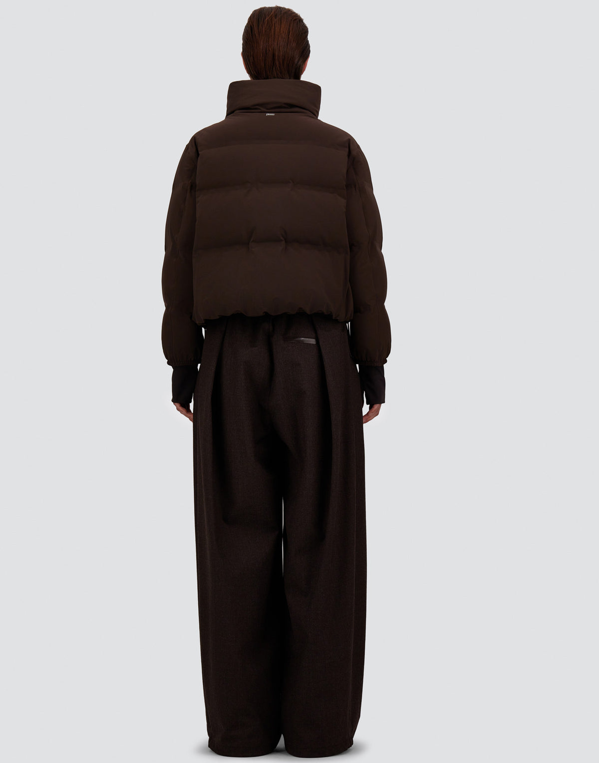 Herno PI002230D-8815 dark brown puffer jacket - model back