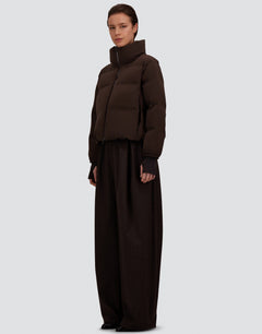 Herno PI002230D-8815 dark brown puffer jacket - model side