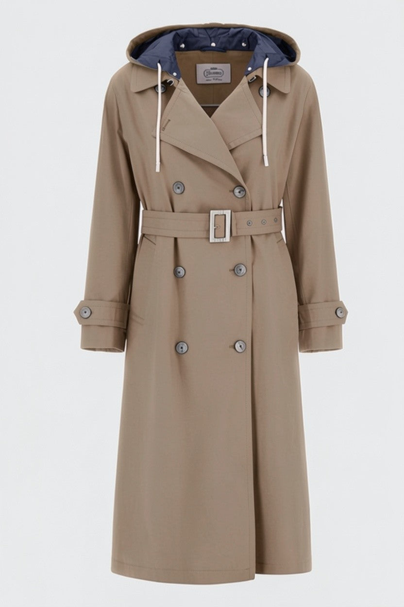 Techno Taffeta Hooded Trench