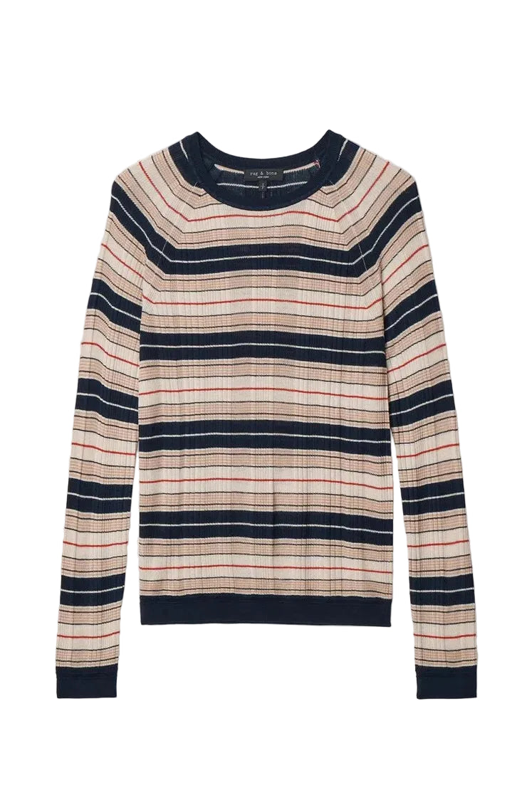 Teresa Silk Stripe Crew
