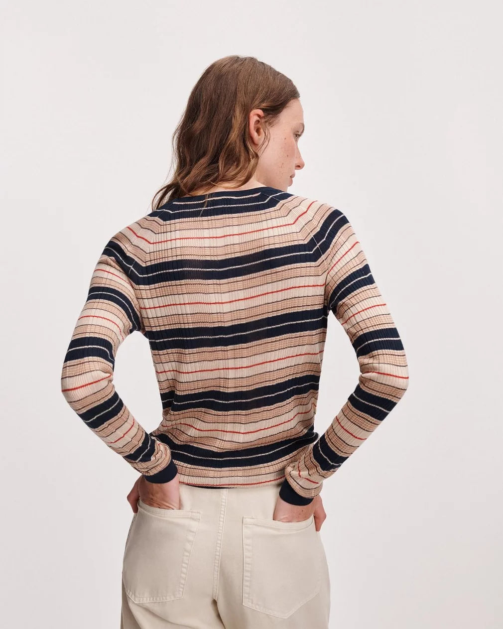 Teresa Silk Stripe Crew