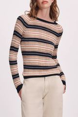 Teresa Silk Stripe Crew