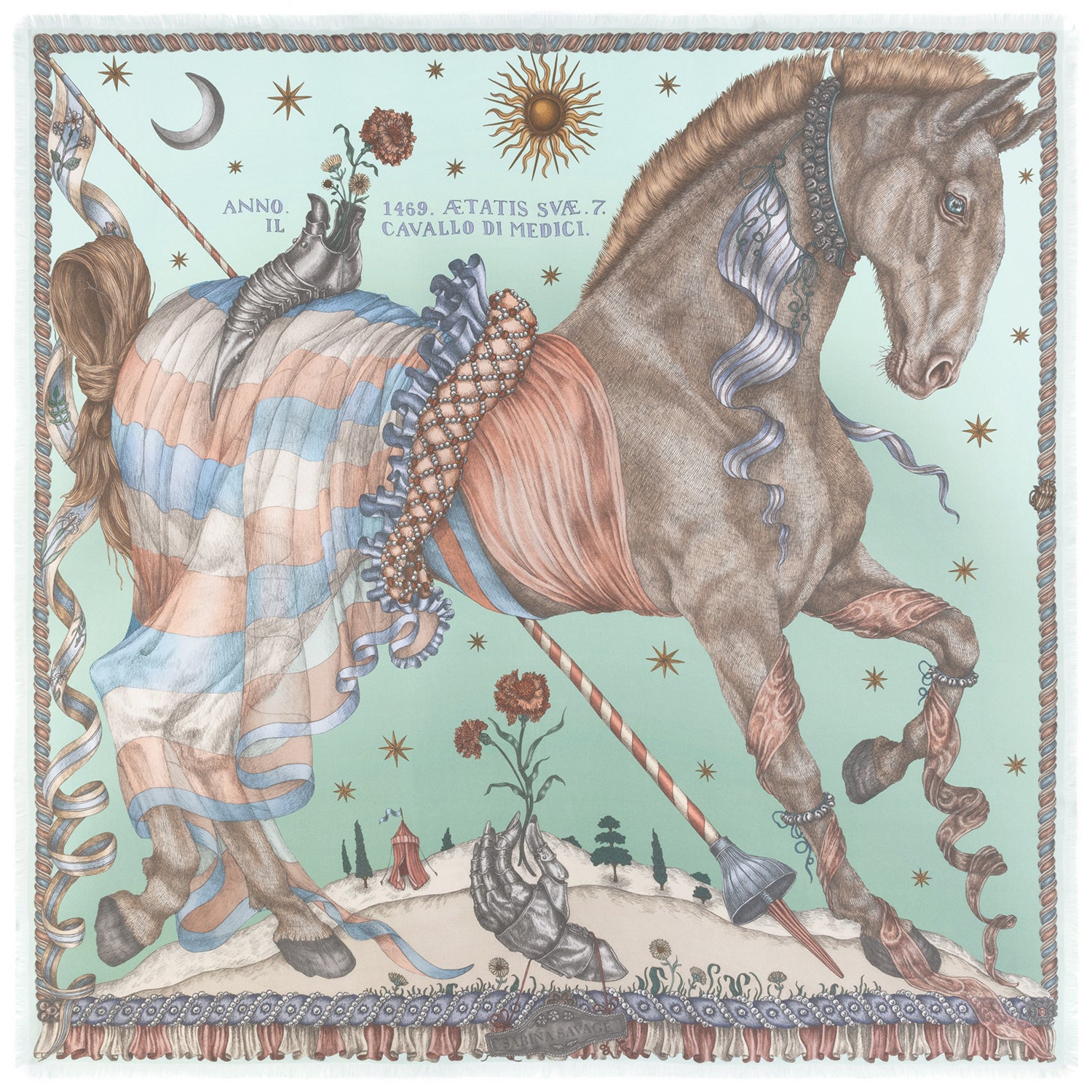 The Celestial Steed 135x135 Silk