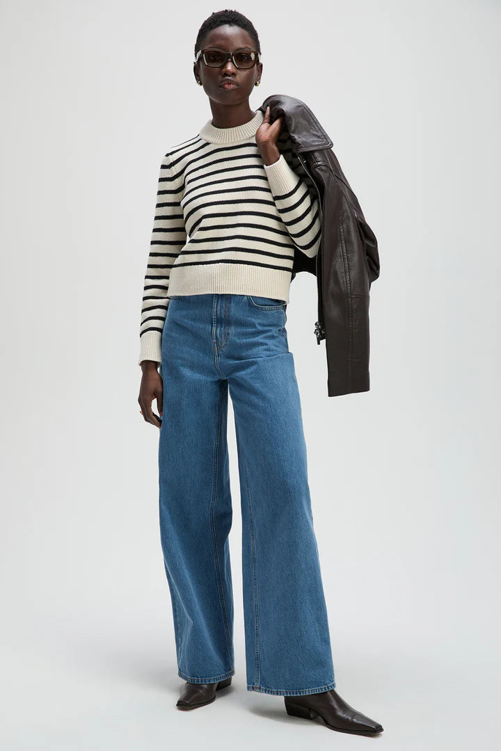The Favorite Crew In Black & Cream Stripe