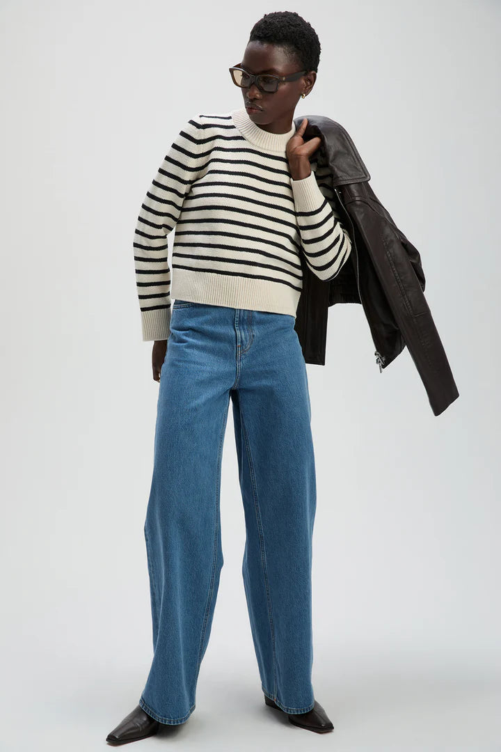 The Favorite Crew In Black & Cream Stripe