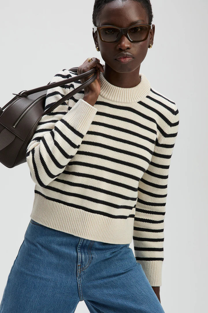 The Favorite Crew In Black & Cream Stripe