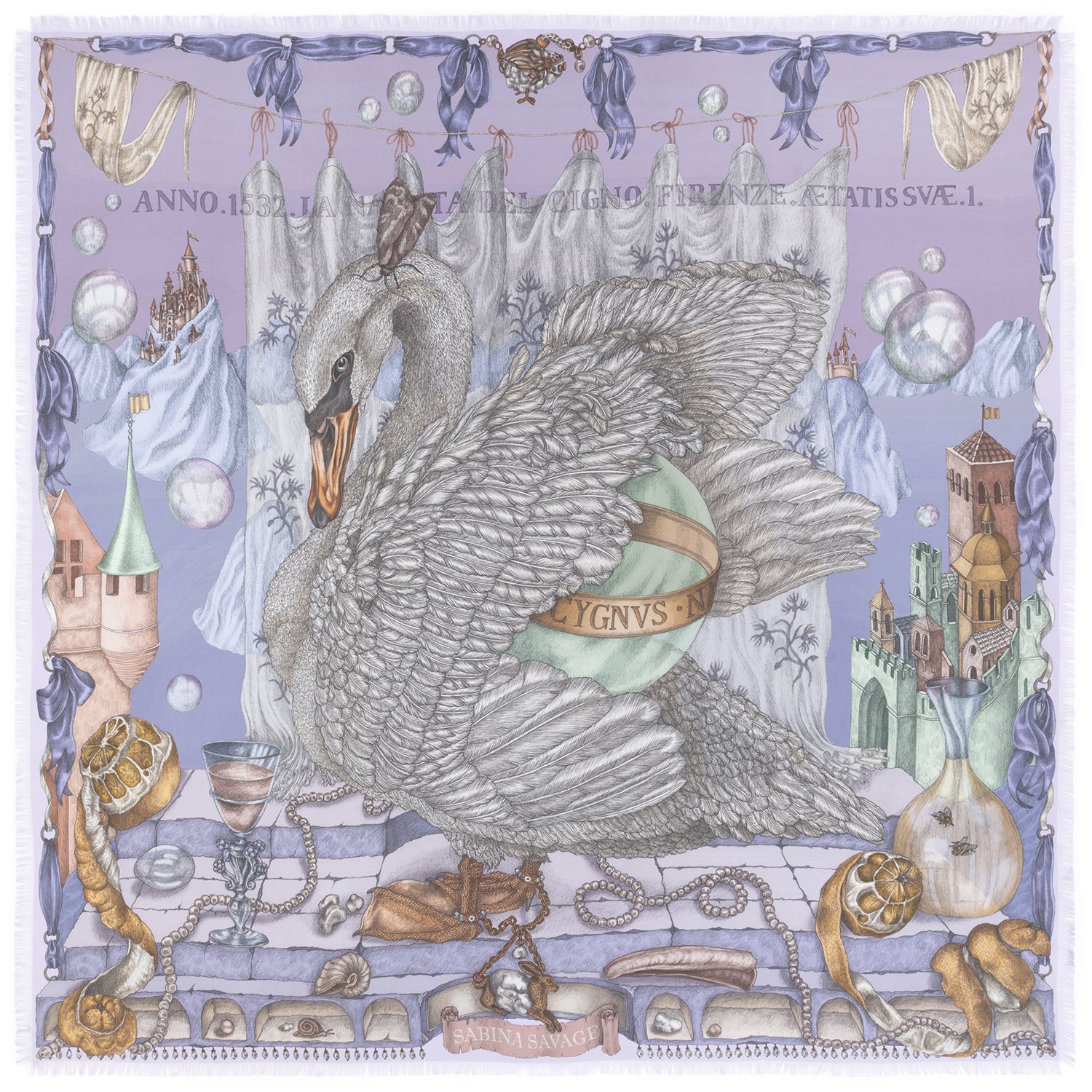 The Glass Swan - 135x135 Silk