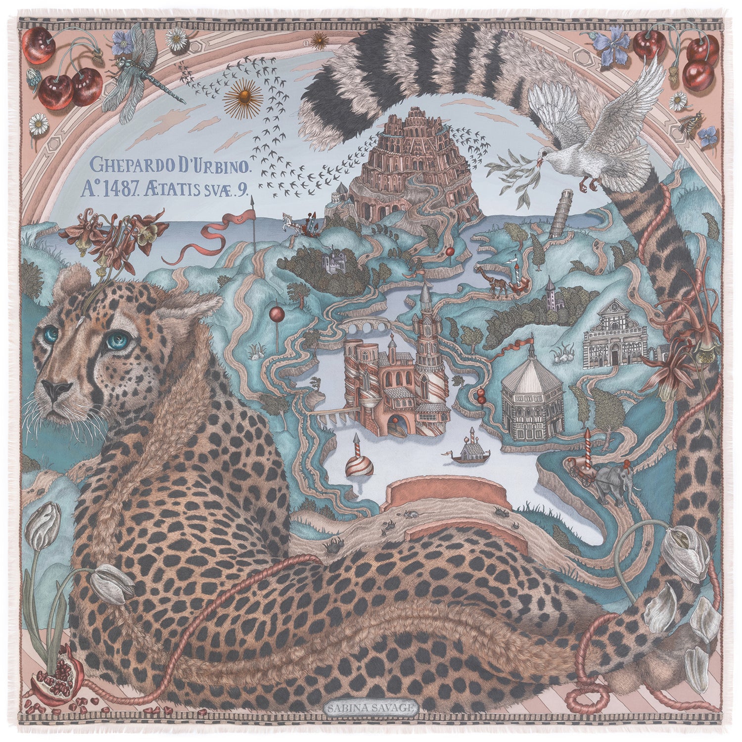 The Medici Cheetah 135x135 Silk