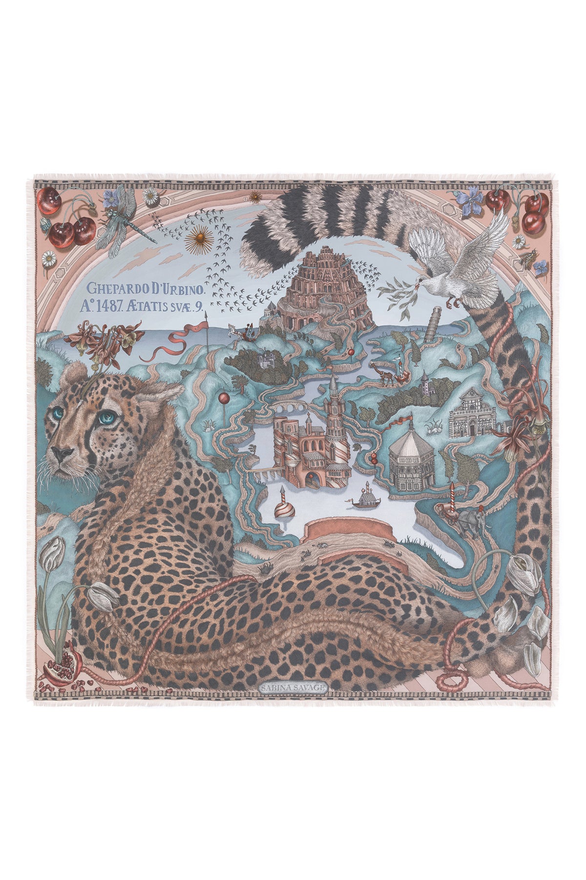 The Medici Cheetah 135x135 Silk