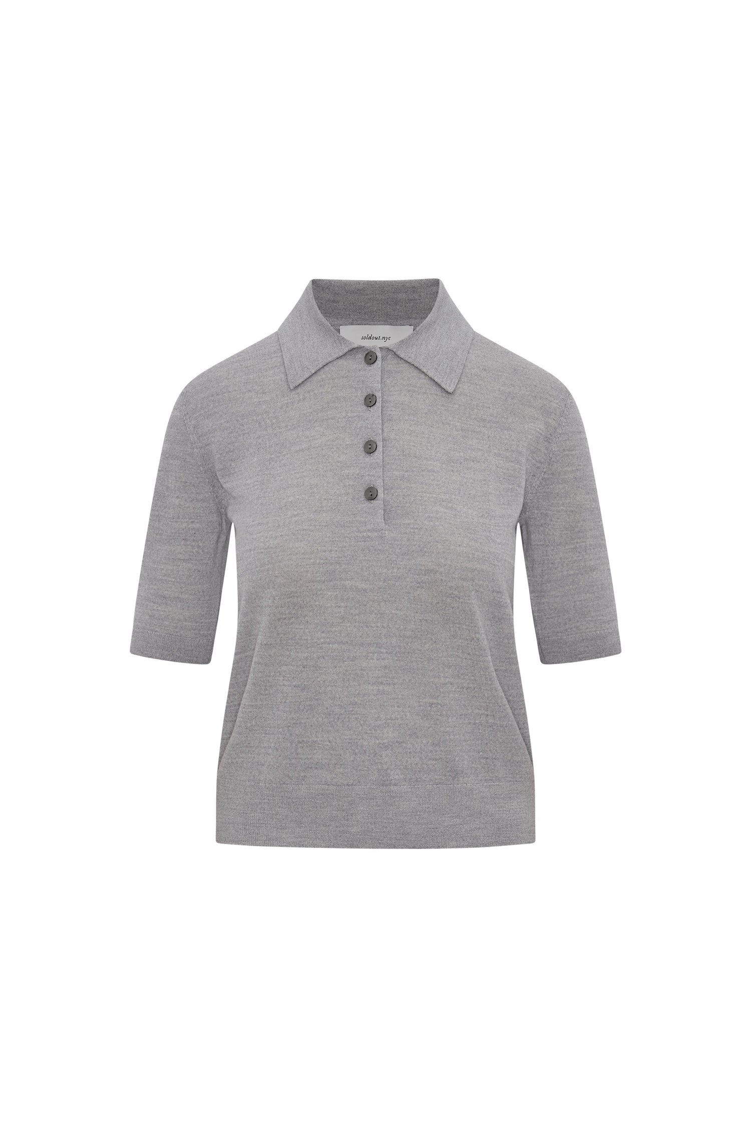 The Refined Short Sleeve Polo in Heather Grey