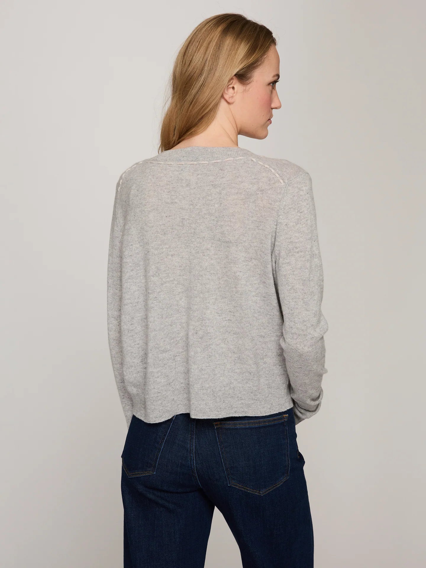 V Neck Cardigan W/ Tubular Lacing
