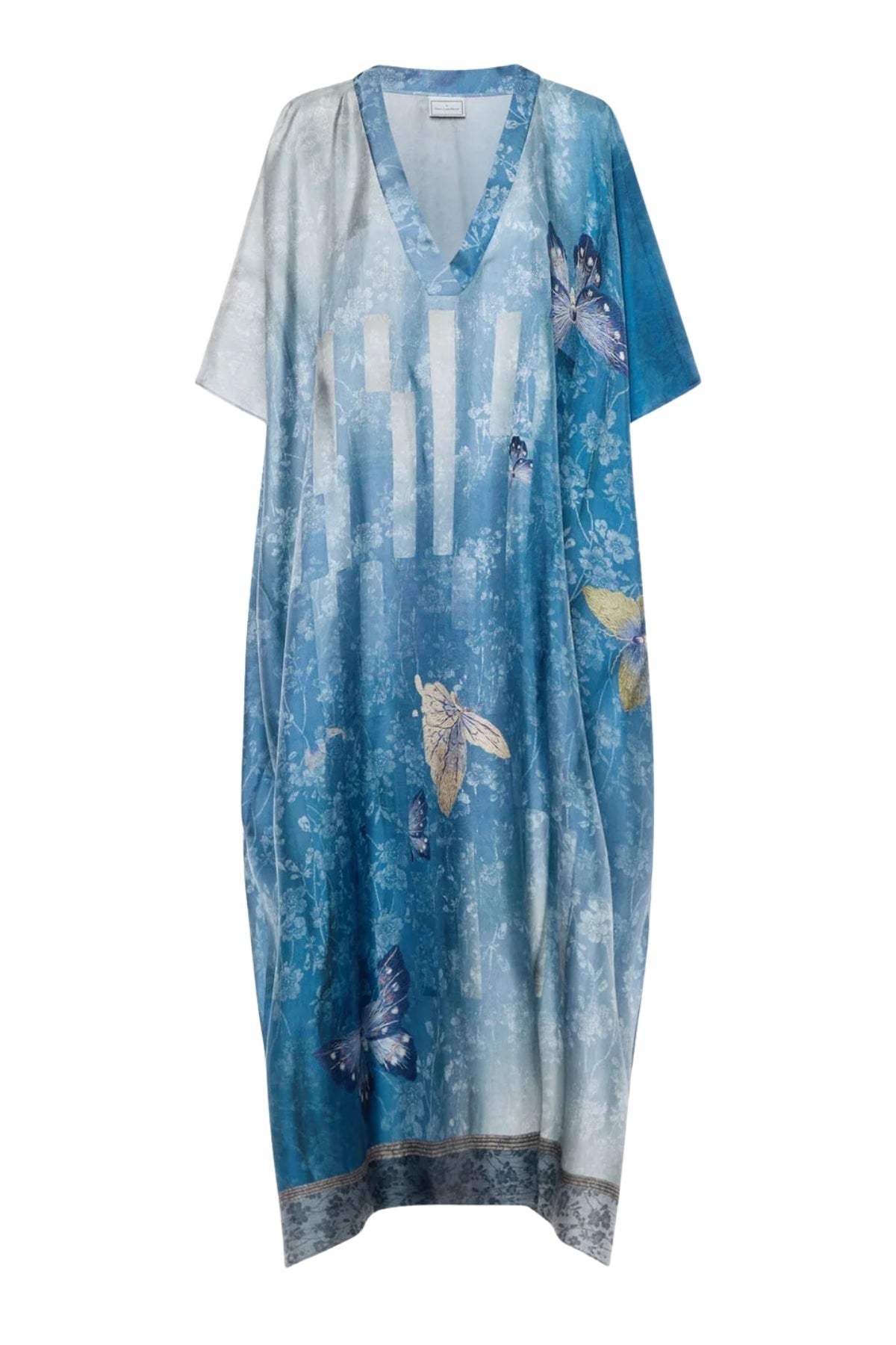 V Neck Silk Kaftan