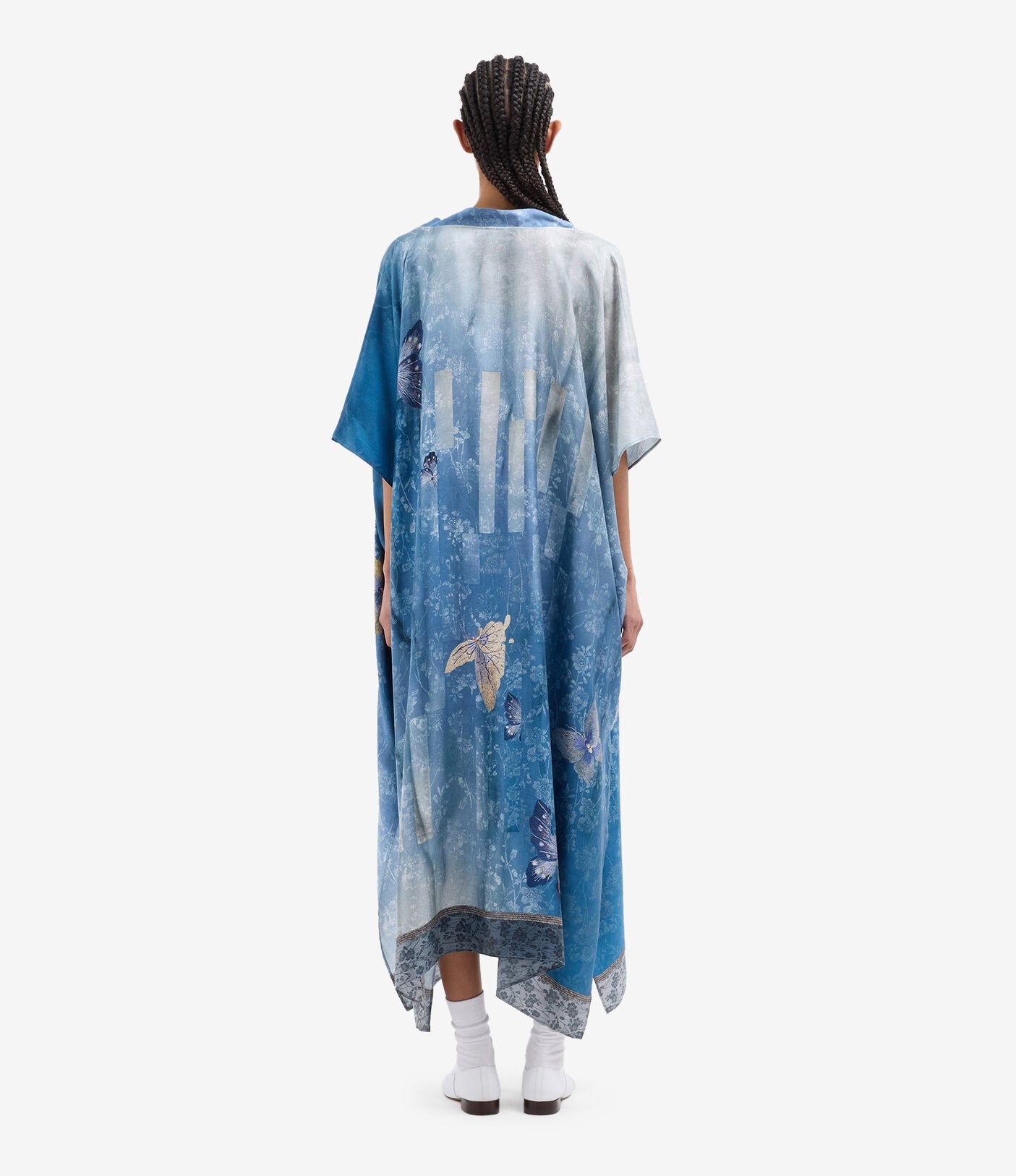 V Neck Silk Kaftan