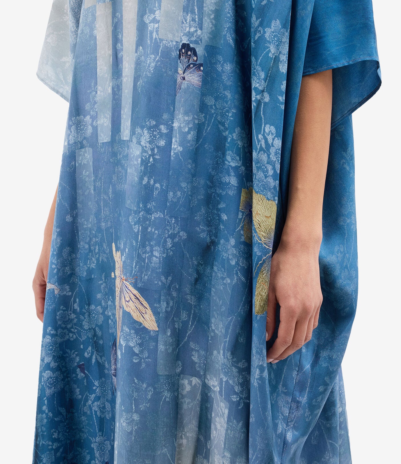 V Neck Silk Kaftan