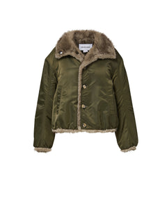 Veronica Beard Varell Reversible Jacket in Loden flat lay