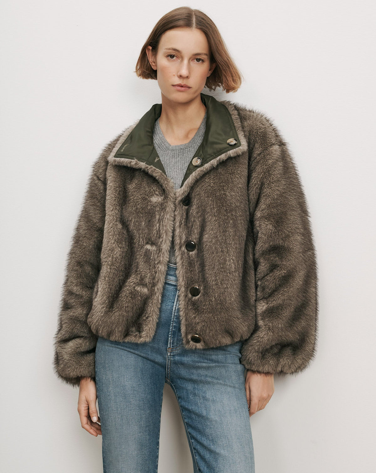 Veronica Beard Varell Reversible Jacket worn reversed
