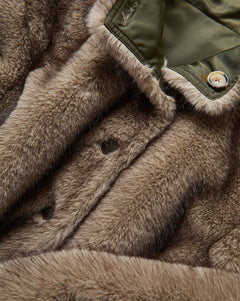 Veronica Beard Varell Reversible Jacket faux fur detail