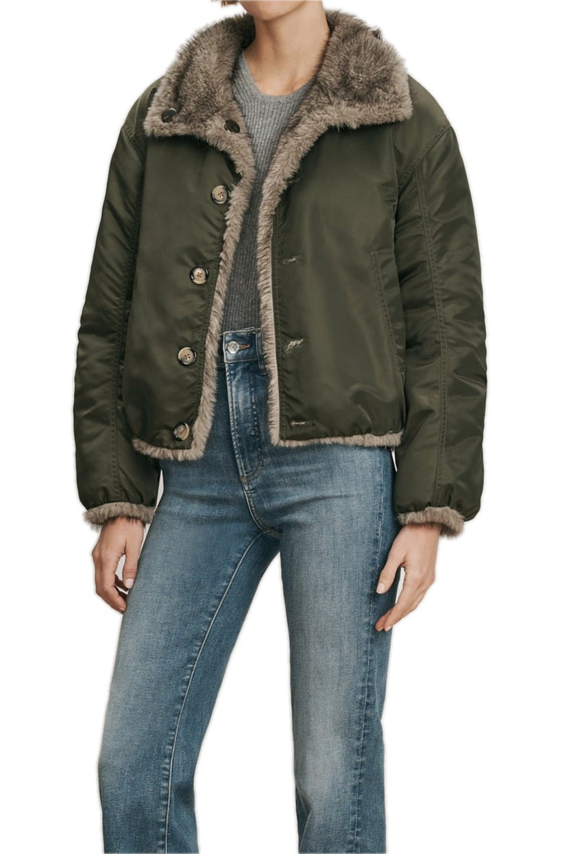 Veronica Beard Varell Reversible Jacket in Loden